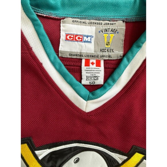 Men’s CCM VINTAGE Teemu Selanne  AUTHENTIC Jersey Anaheim Mighty Ducks SZ 50 - Picture 5 of 5